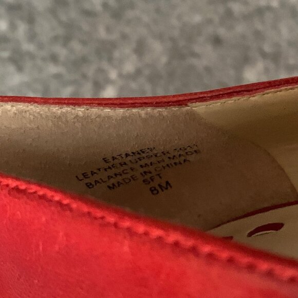 Enzo Angiolini EATANEN Women's Distressed Red Leather Heel Peep Toe Shoes - Picture 7 of 9